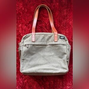 Jack Spade Canvas Tote Bag with Brown Leather Handles